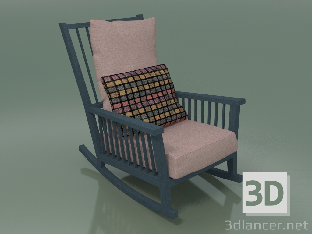 3d model Rocking Chair (09, Blue) - preview