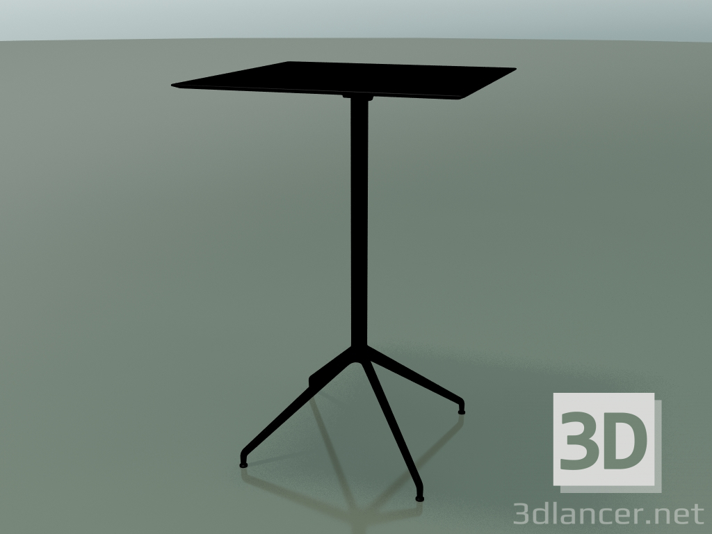modello 3D Tavolo quadrato 5748 (H 103.5 - 69x69 cm, aperto, Nero, V39) - anteprima