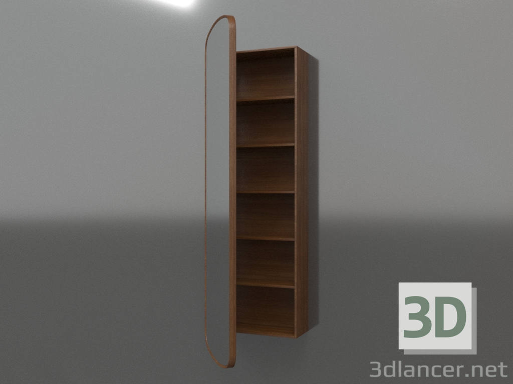 3 डी मॉडल मिरर (आधे खुले दराज के साथ) ZL 17 (460x200x1500, लकड़ी की भूरी रोशनी) - पूर्वावलोकन