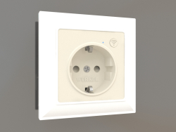 Smart plug-in socket with protective shutters (ivory)