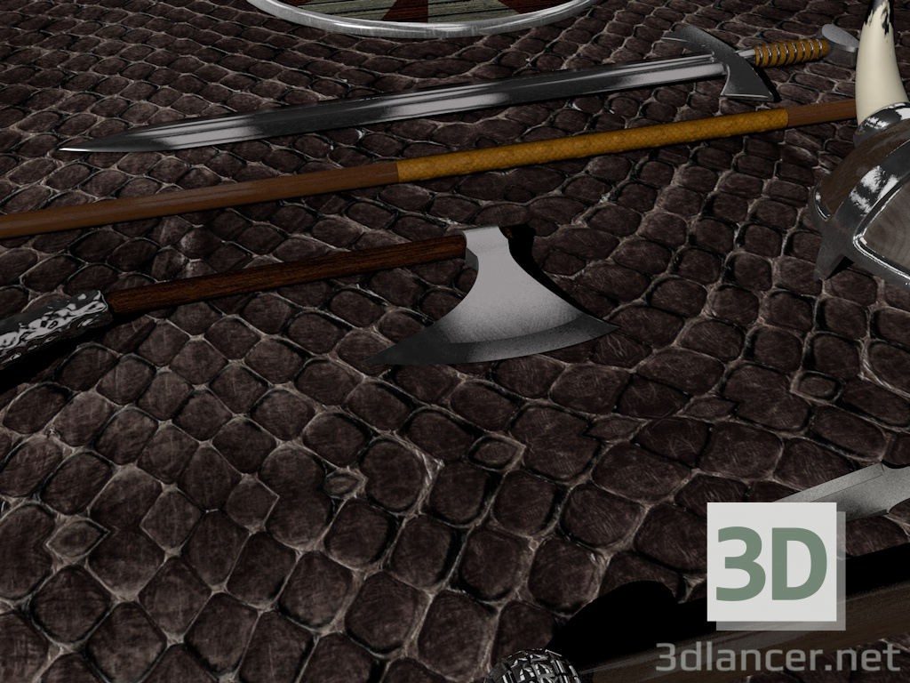 modello 3D Armi vichinghe - anteprima