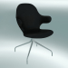 modèle 3D Chaise pivotante Catch (JH2, 58x58 N 90cm, Aluminium poli, Cuir - Soie noire) - preview