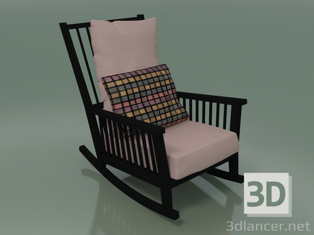 3d model Rocking Chair (09, Black) - preview