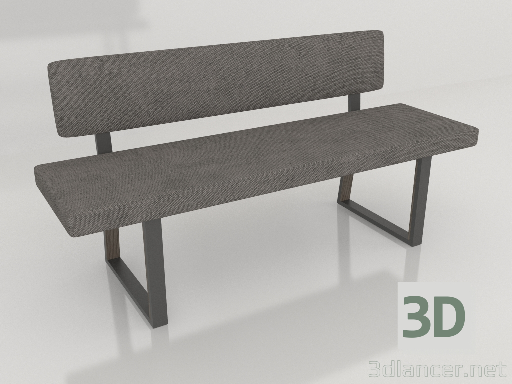 3d model Bench with back (dark) - preview