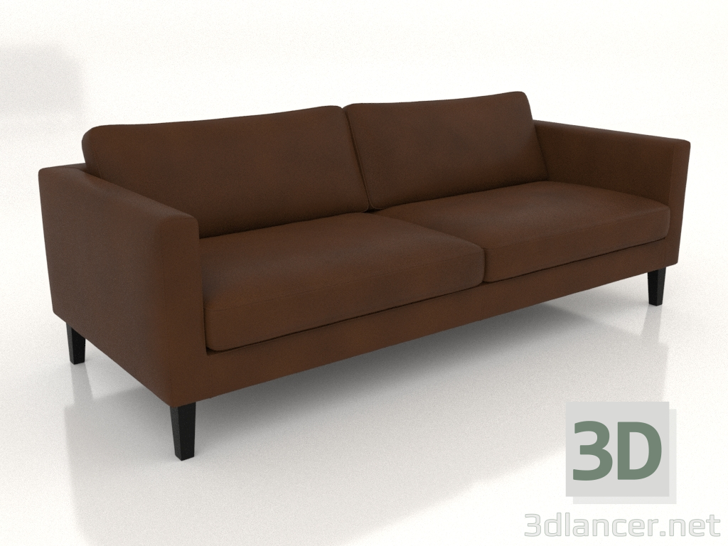 3D modeli 3'lü kanepe (deri) - önizleme