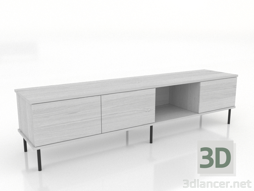 modèle 3D Meuble TV OUVERT 1800 mm (blanc RAL 9010) - preview modèle 3D Meuble TV OUVERT 1800 mm (blanc RAL 9010) - preview