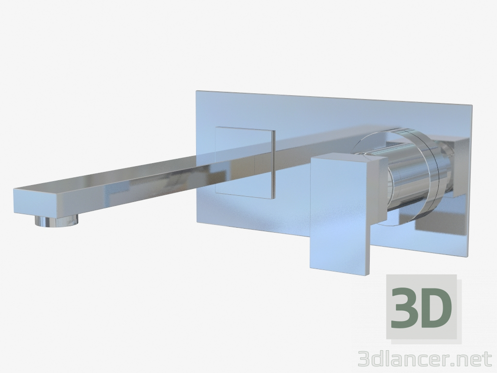 modello 3D Miscelatore vasca per installazione nascosta (20088 + 13297) - anteprima