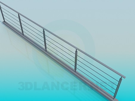 3 डी मॉडल पैदल यात्री पुल पर रेलिंग - पूर्वावलोकन