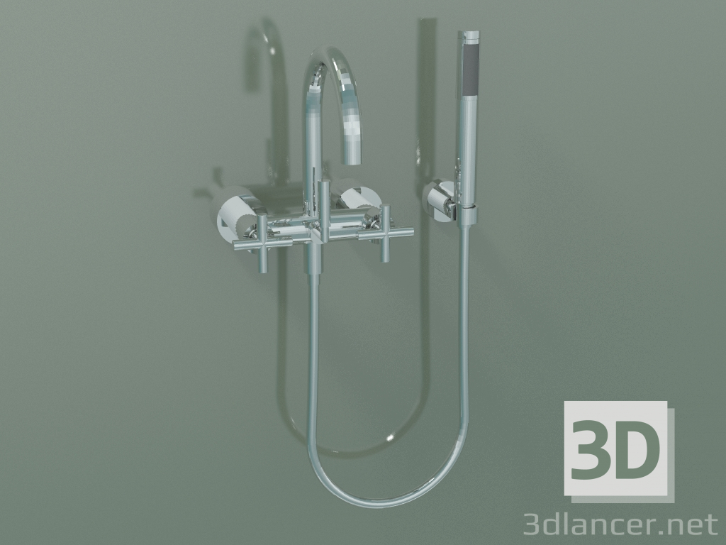 Modelo 3d Misturador de banheira de parede com chuveiro de mão (25 133 892-00) - preview