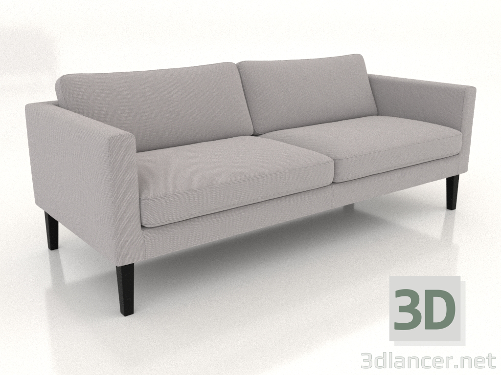 Modelo 3d Sofá de 3 lugares (pernas altas, tecido) - preview