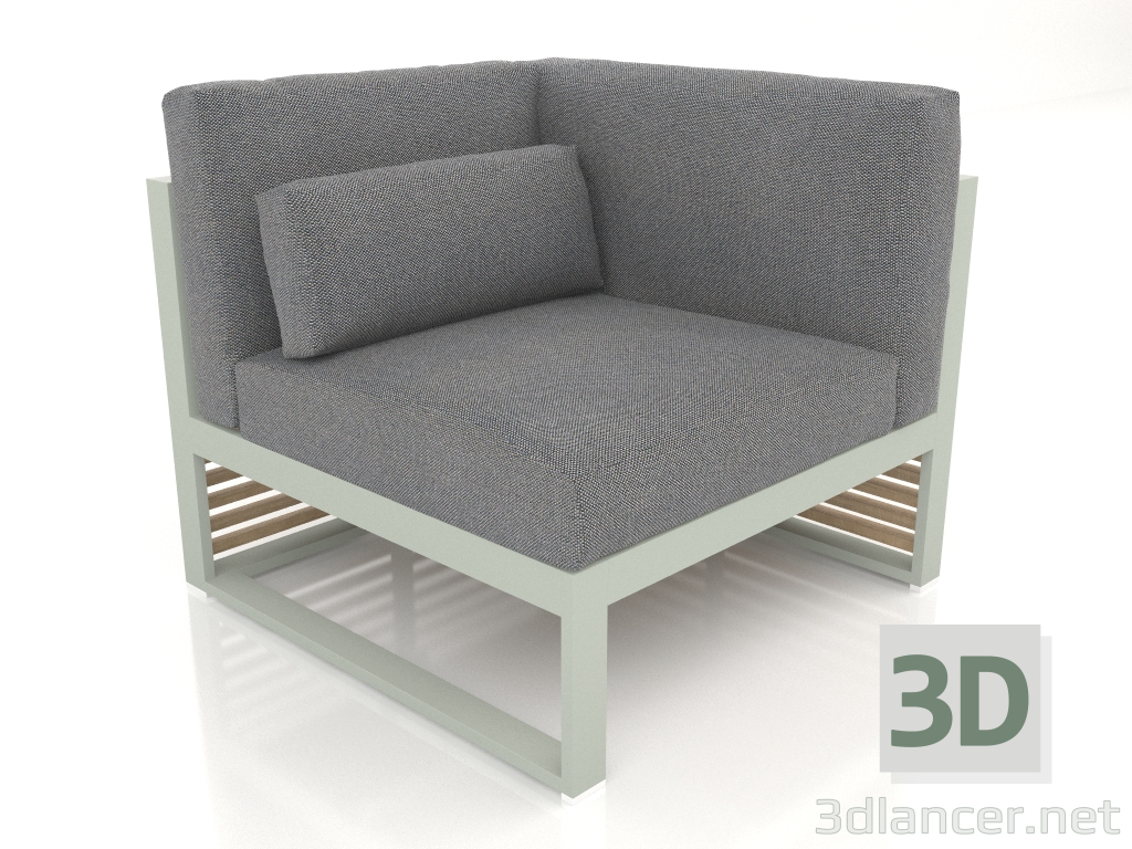 3d model Modular sofa, section 6 right, high back (Cement gray) - preview