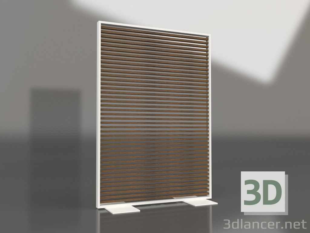 modello 3D Parete divisoria in legno artificiale e alluminio 120x170 (Teak, Grigio agata) - anteprima