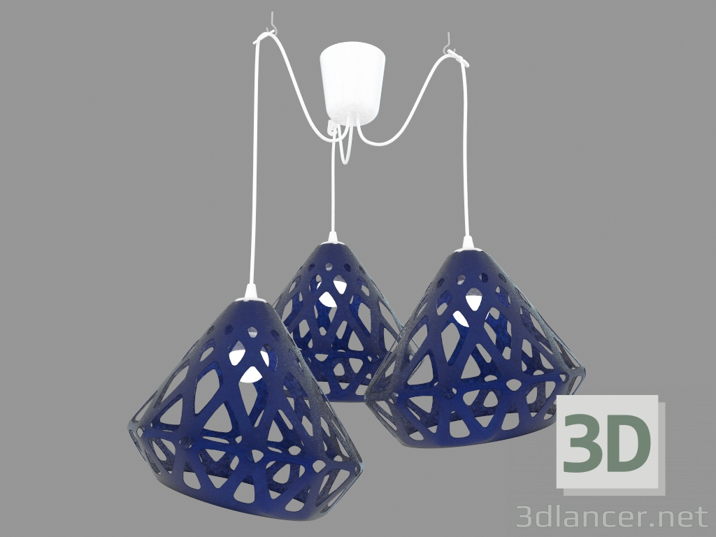 3d model Lámpara colgante (azul drk) - vista previa