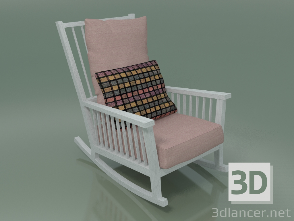 3d model Rocking Chair (09, White) - preview