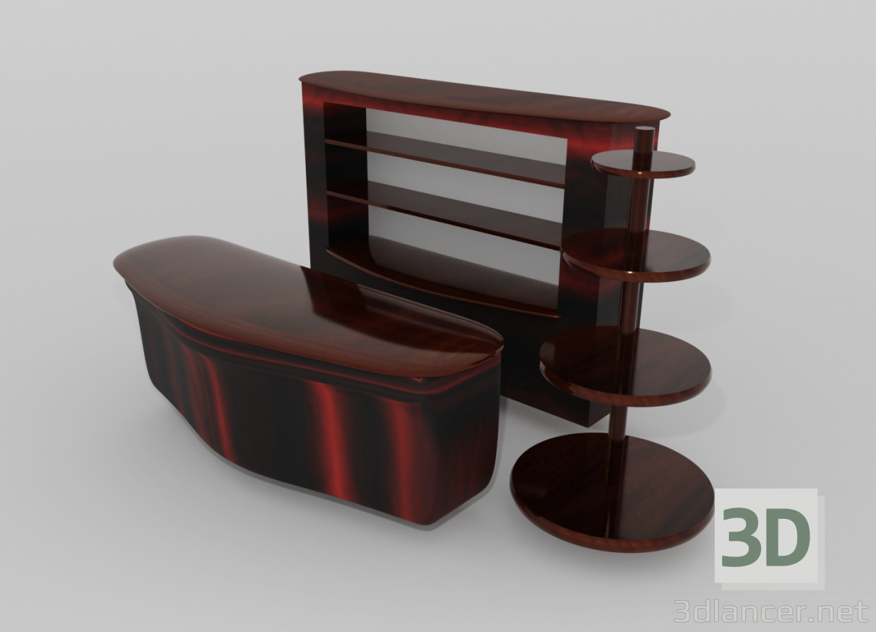 3d Bar counter model buy - render