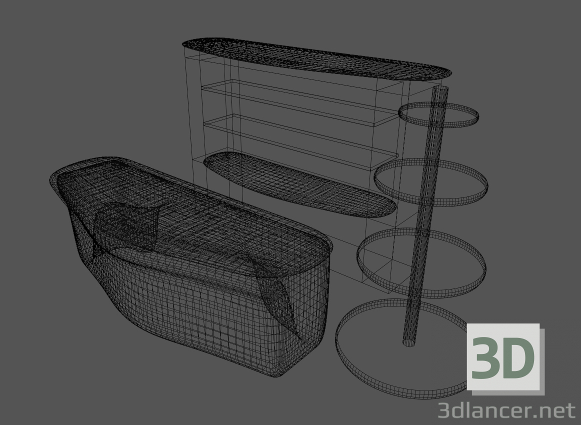 Barra de bar 3D modelo Compro - render