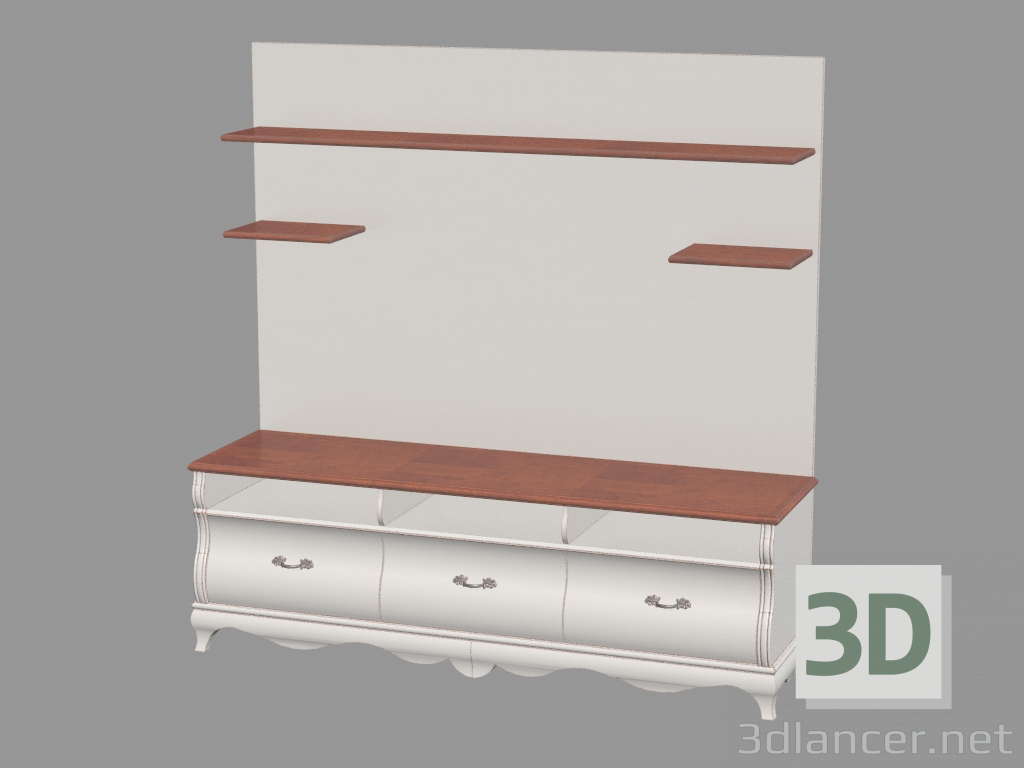 3D Modell Eingangshalle mit drei Schubladen MD427 - Vorschau