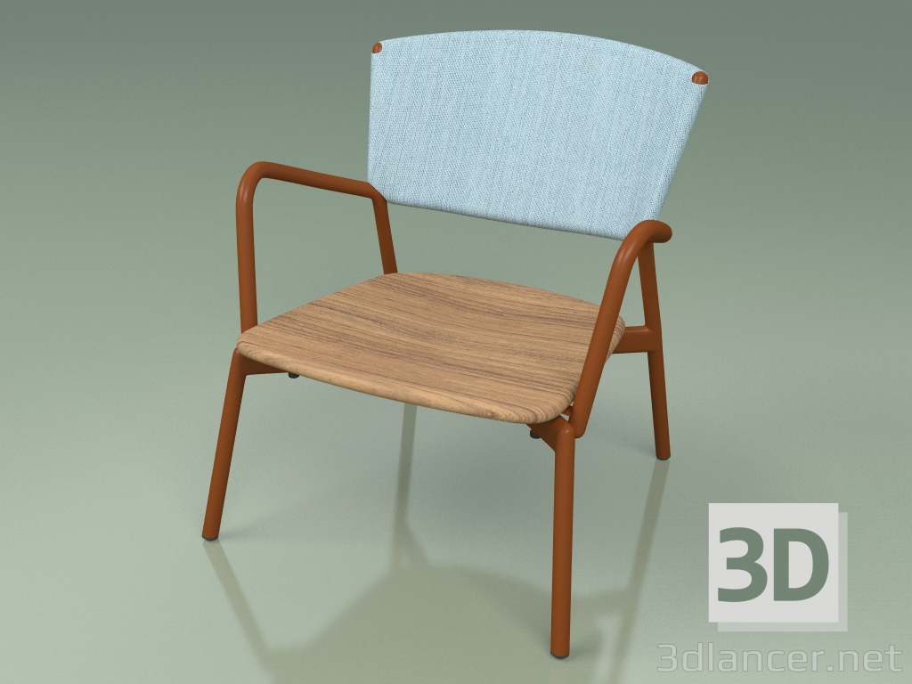 modèle 3D Chaise 027 (Métal Rouille, Batyline Ciel) - preview