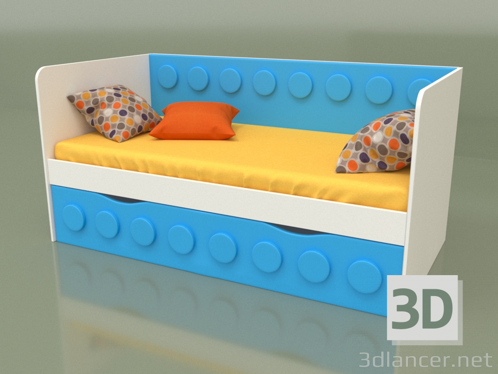 modello 3D Divano letto per bambini con 1 cassetto (Topazio) - anteprima