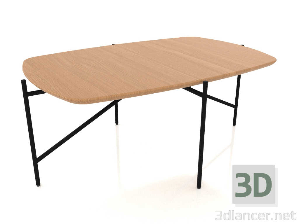 3D Modell Niedriger Tisch 90x60 mit einer Tischplatte aus Holz - Vorschau