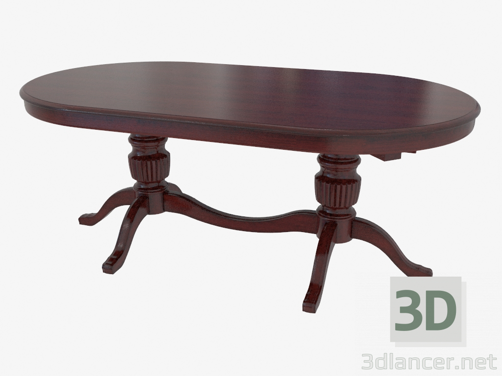 3 डी मॉडल ओवल स्लाइडिंग डाइनिंग टेबल (1175x814x2095-2495) - पूर्वावलोकन