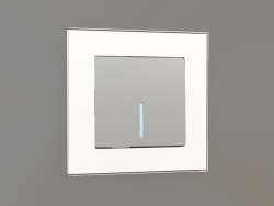 Interruptor de tecla única com luz de fundo (prateado)