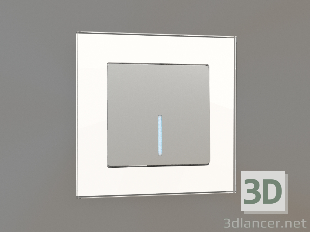 3D modeli Arka aydınlatmalı tek tuşlu anahtar (gümüş) - önizleme