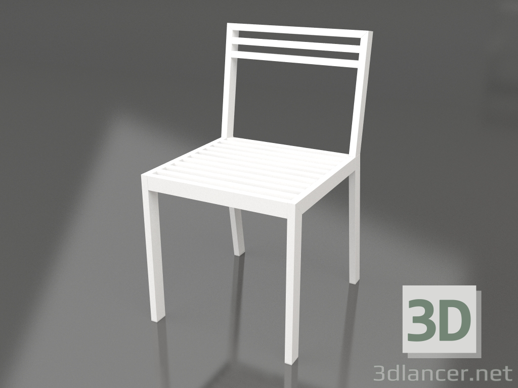 modello 3D Sedia da pranzo (Bianco) - anteprima