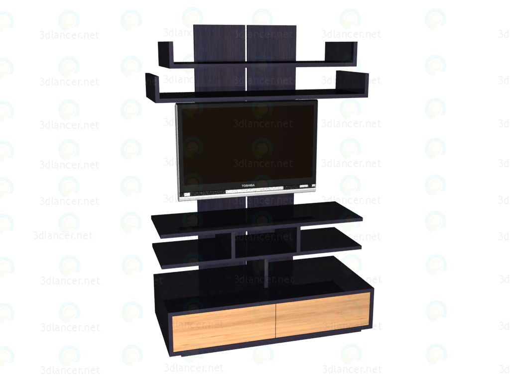 3d model Panel de televisión con televisión - vista previa