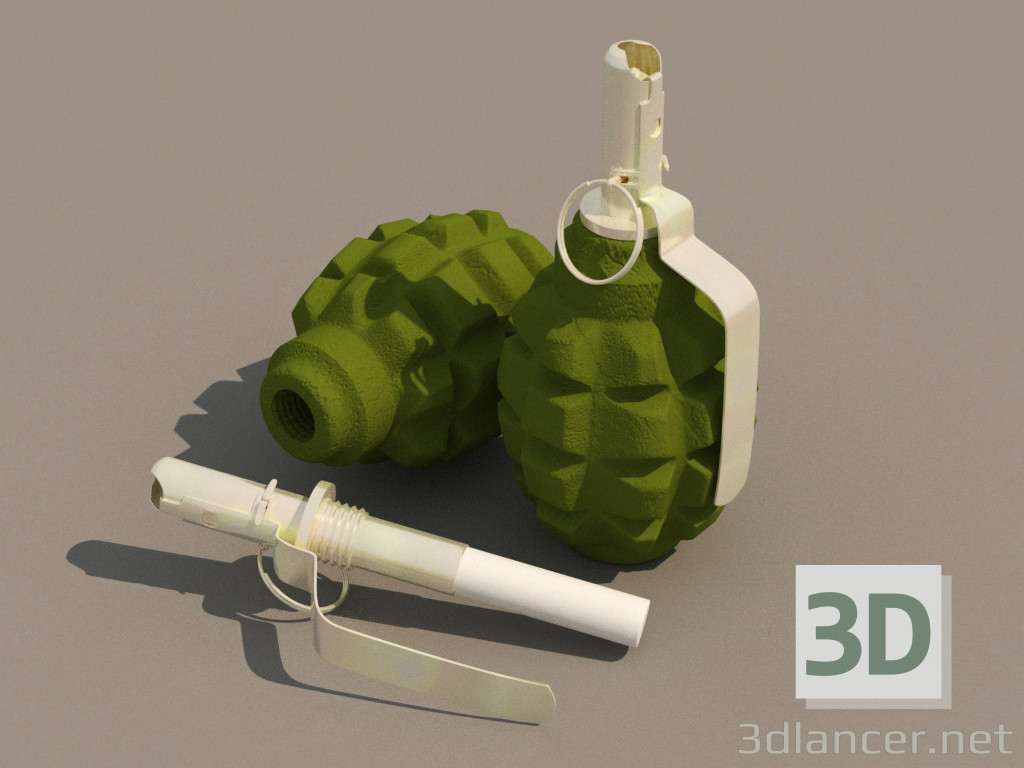 modèle 3D grenade F1 - preview