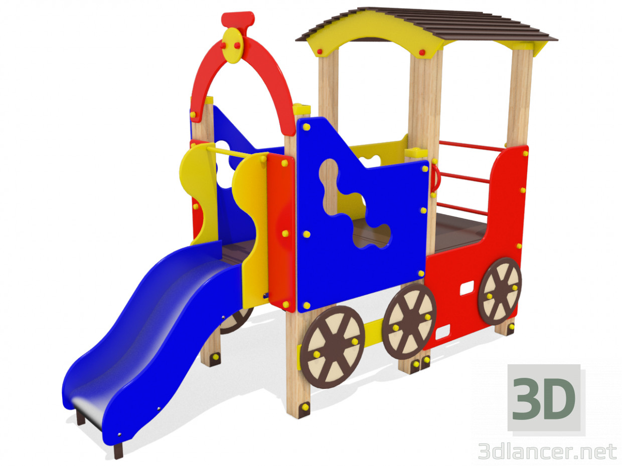 3d модель Дитячий паровозик – превью