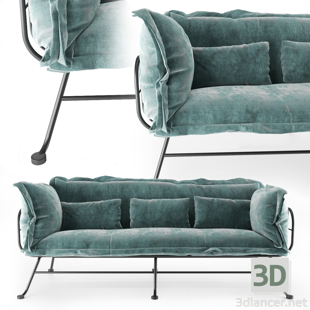 modello 3D di Modello divano 10858 comprare - rendering