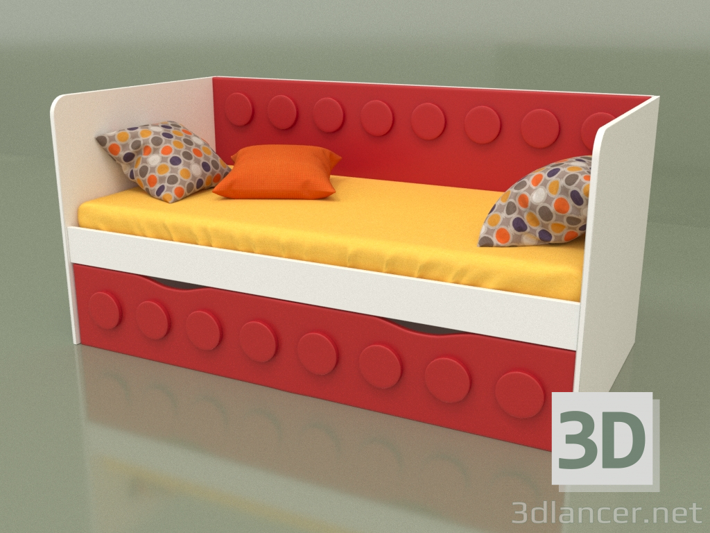 3D Modell Schlafsofa für Kinder mit 1 Schublade (Chili) - Vorschau