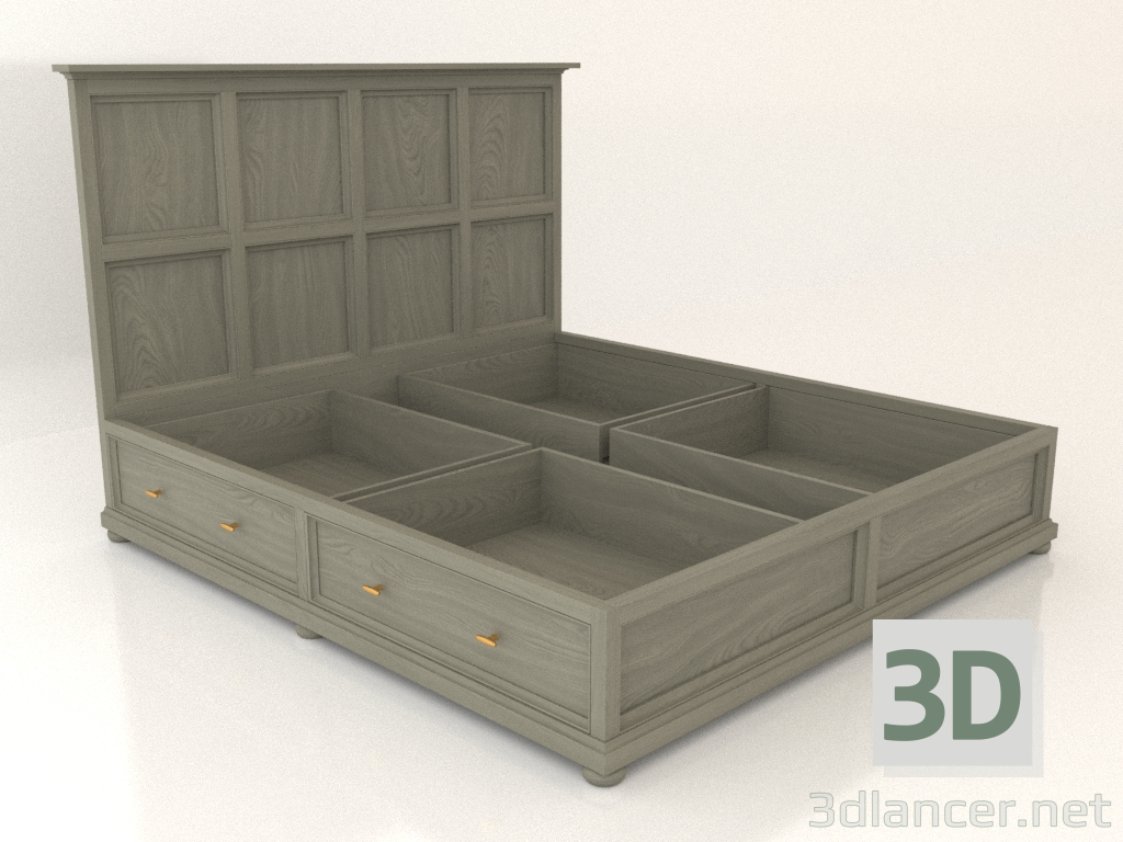 3d model Cama de matrimonio - vista previa