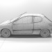 3d Автомобиль Пежо 206 модель купить - ракурс