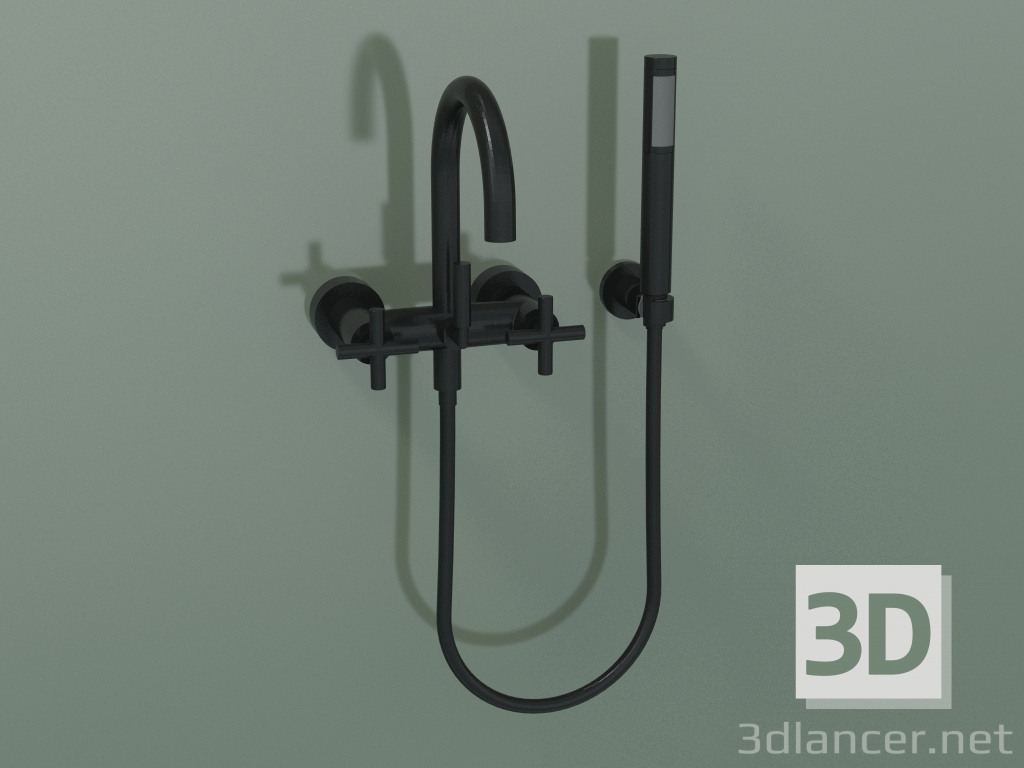 3d model Wall-mounted bath mixer with hand shower (25 133 892-33) - preview