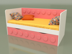Sofá cama para niños con 1 cajón (Coral)