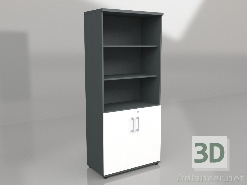 3D modeli Yarım kitaplık Standart A5404 (801x432x1833) - önizleme