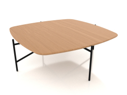 लकड़ी के टेबल टॉप के साथ नीची टेबल 90x90