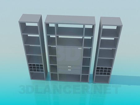 3D Modell Schrank mit Einzelteilen - Vorschau