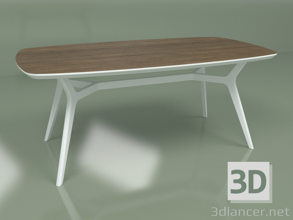 modèle 3D Table à manger Johann noyer (blanc, 1800x1000) - preview