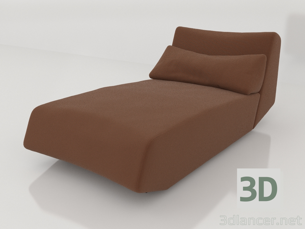 Modelo 3d Módulo de sofá L encosto baixo - preview