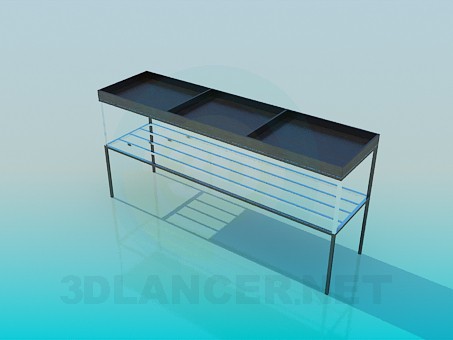 3d модель витрина стол – превью