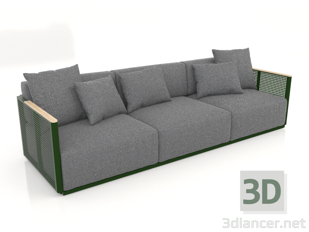 modèle 3D Canapé 3 places (Vert bouteille) - preview
