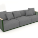 3D Modell 3-Sitzer-Sofa (Flaschengrün) - Vorschau