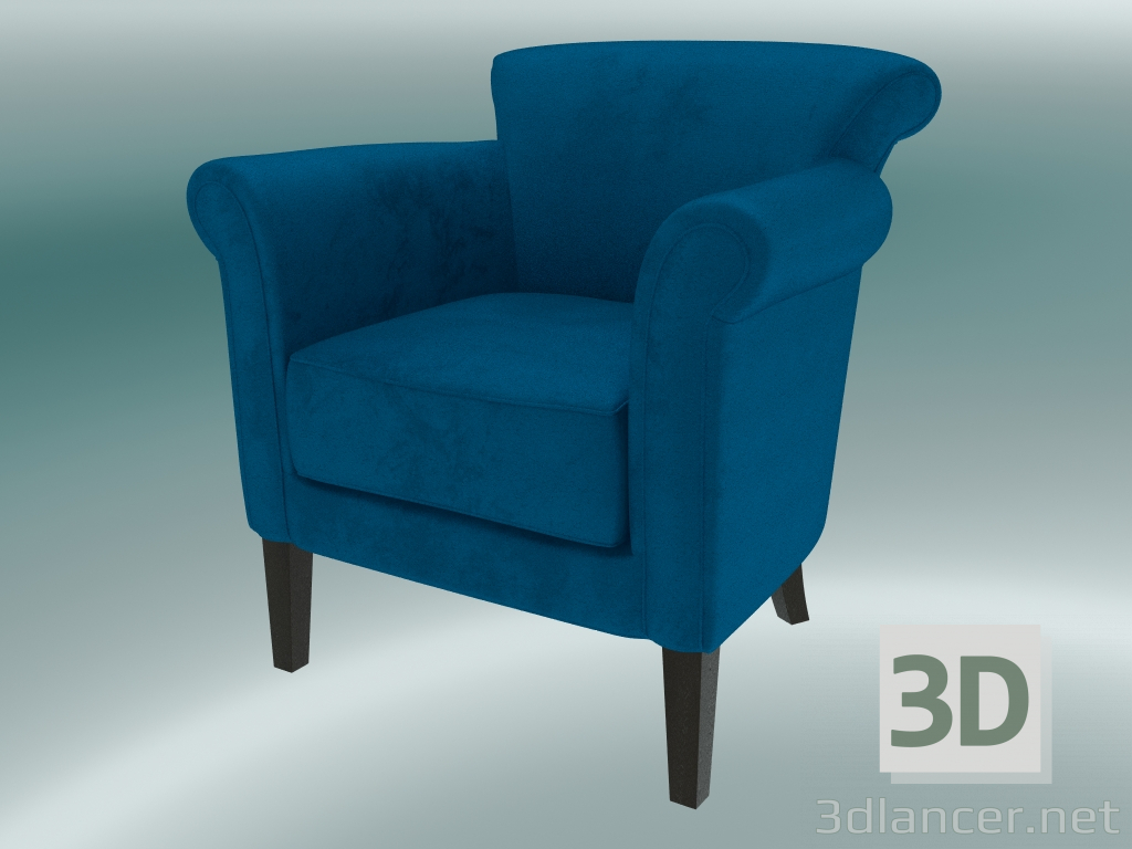 modello 3D Poltrona Denver (blu) - anteprima