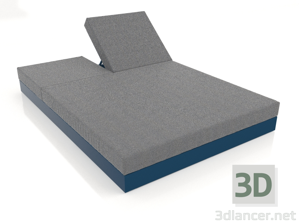 3D Modell Bett mit Rückenlehne 140 (graublau) - Vorschau