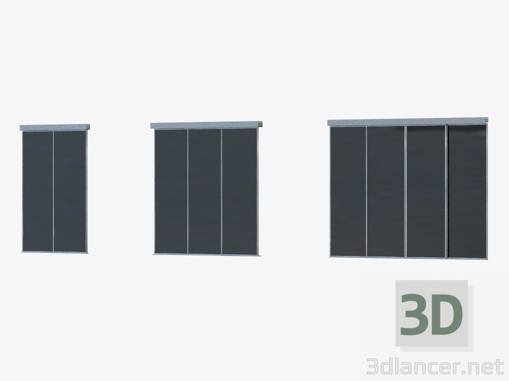 3d model Interroom partition of A1 (silver black) - preview