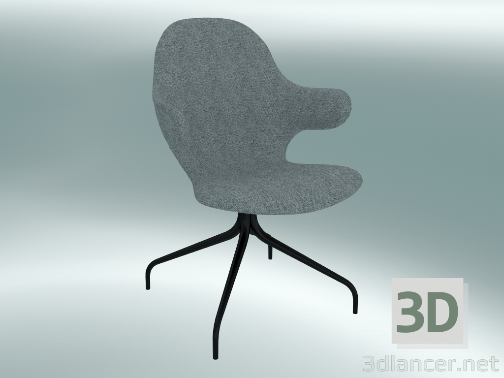 modèle 3D Chaise pivotante Catch (JH2, 58x58 N 90cm, Acier peint époxy noir, Hallingdal - 130) - preview