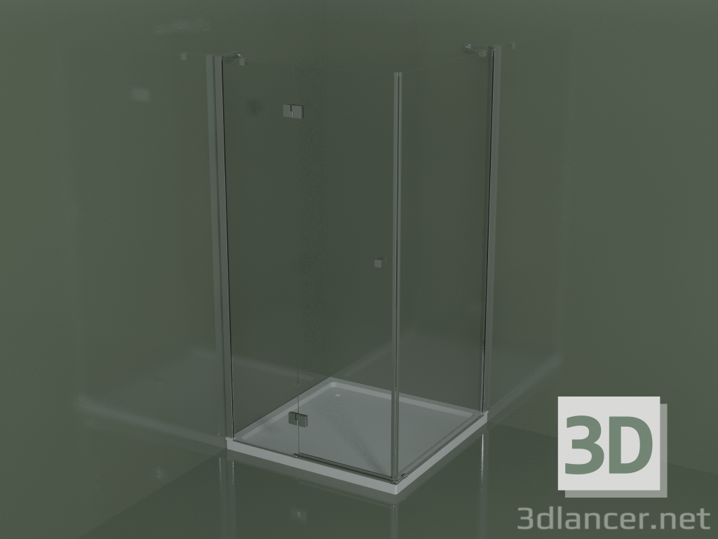 3d модель Душова кабіна SA + SF для кутових душових піддонів – превью